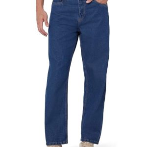 Cotton Relaxed Straight Fit Jeans
